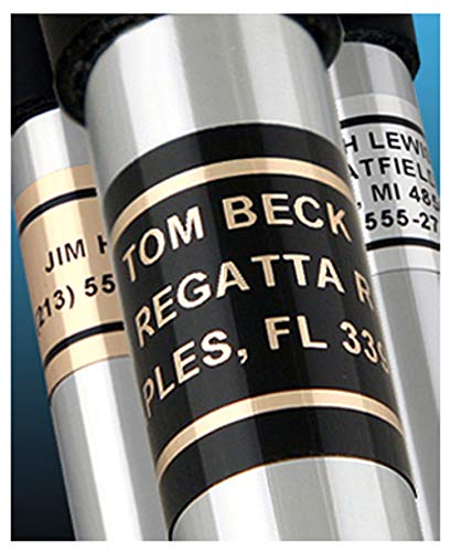 Genuine Pin High Personalized Golf Club ID Labels - Set Of 20 Laminated Mylar Golf Club Labels, Black