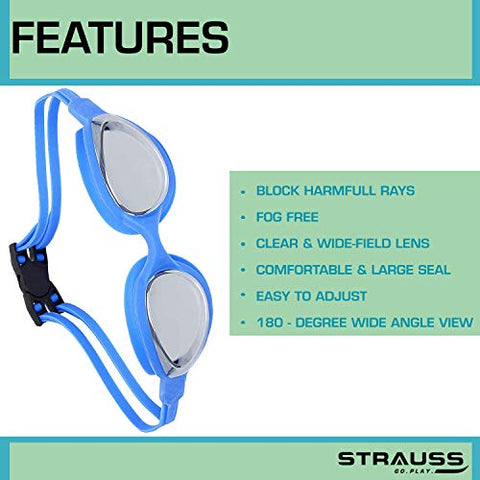 Image of Strauss Swimming Goggles Set, (Blue)