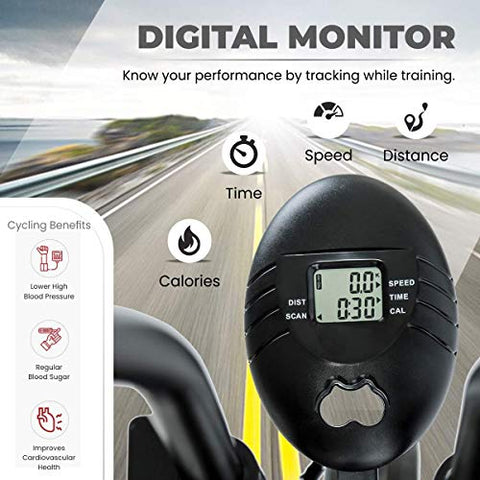 Image of Sparnod Fitness SAB-04 Air Bike Exercise Cycle for Home Gym - Adjustable Resistance, Height Adjustable Seat (Do It Yourself Installation)