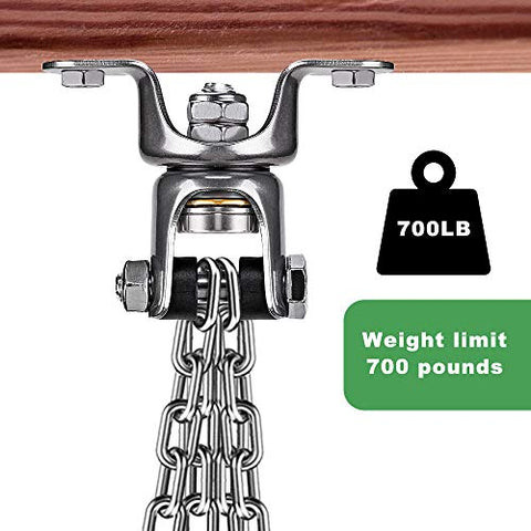 Image of Dolibest Permanent Antirust Stainless Steel 304 Heavy Duty Boxing Punching Bag Hnager,700 LB Capacity, 360° Rotation Wood Beam Holder with 2 Wood Screws for Wooden Sets, Bearing Design