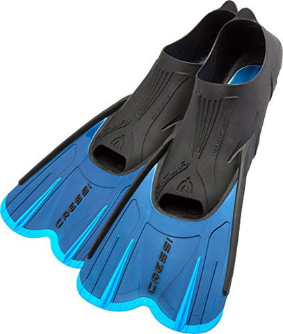 Image of Cressi Agua Short Fins for Swimming and Snorkeling, Blue, UK 12/13