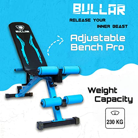 Image of BULLAR, gym bench, bench for home gym, perfect gym bench for home workout, idol for bench press, and squat rack (Adjustable bench)