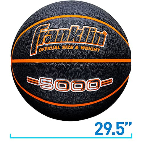 Image of Franklin Sports 5000 Official Size 29.5" Basketball - Black/Orange