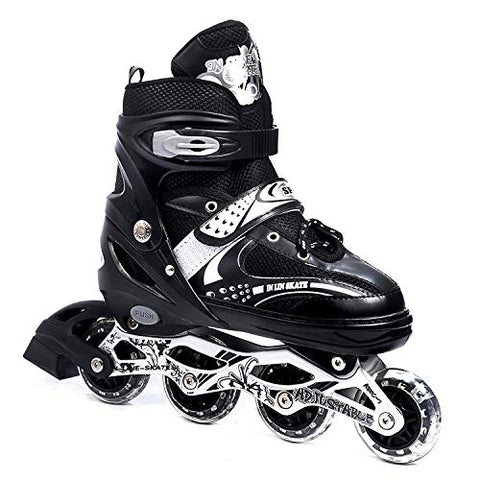 Image of Diswa Adjustable Aluminium Body in-Line Skates Combo Size M (34-39)