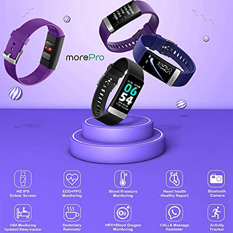 Image of MorePro SPO2 Blood Oxygen Blood Pressure Heart Rate Monitor Waterproof Fitness Tracker Activity Tracker HRV Health Watch with Enhanced Sleep Monitor for Android iOS Women Men
