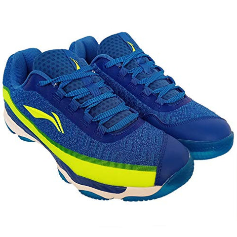 Image of Li-Ning RangerLiteIII Non-Marking Premium Badminton Shoes - Blue/Lime, 6 UK