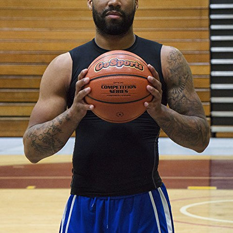 Image of GoSports Indoor/Outdoor Synthetic Leather Competition Basketball with Pump - Size 7