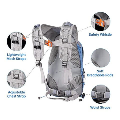 Image of KUYOU Hydration Pack for Kids Water Backpack with Hydration Bladder (Blue)