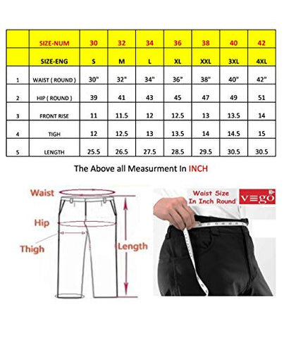 Image of VEGO Men's Cotton 3/4th Capri (Charcoal, 36)