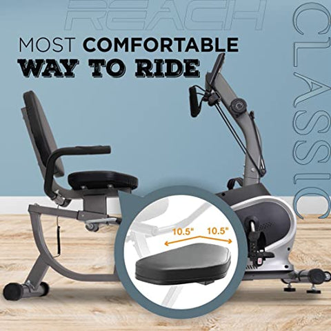 Image of Reach Classic Recumbent Bike Exercise Cycle | Exercise Bike with Back Support Seat and Resistance Rope for Home Gym (Classic)