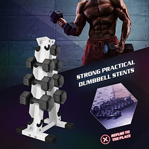 Image of HAI+ Dumbbell Storage Rack Stand Holder, Solid Steel Dumbbell Rack Holder, A-Frame 3 Tier Weight Dumbbell Storage Racks, Free Weights Dumbbells Set for Home Gym Exercise (5 Tier)