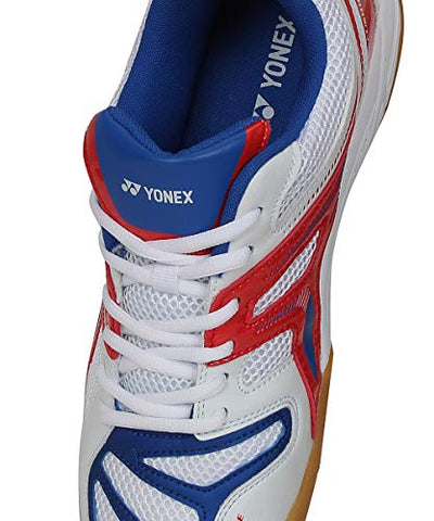 Image of YONEX AE 10 Non Marking Badminton Shoes, UK 7.5 (White/Royal Blue/Orange)