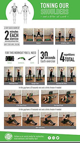 Image of BodyBoss Home Gym 2.0 - Full Portable Gym Home Workout Package + 1 Set of Resistance Bands - Collapsible Resistance Bar, Handles - Full Body Workouts for Home, Travel or Outside - Black