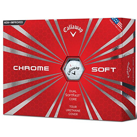 Image of Callaway Polyester Ball Chrome Soft Balls, Pack of 12 (White)
