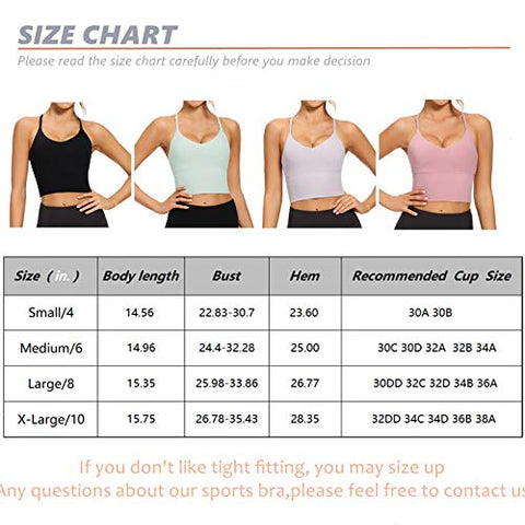 Image of VIBOJOY Longline Strappy Padded Sports Bras Workout Running Tank Crop Tops Yoga Gym Fitness Activewear for Women (Grey-Purple, Small)