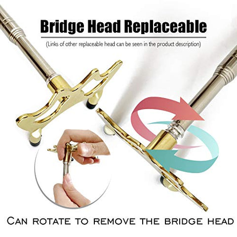 Image of Tai ba cues Retractable Billiards Pool Cue Stick Bridge with 3 Replaceable Brass Bridge Head, Billiards Pool Cue Accessory