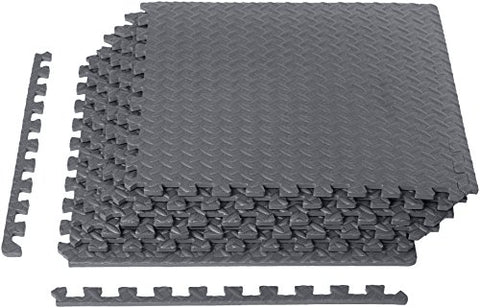 Image of AmazonBasics Puzzle Exercise Mat with EVA Foam Interlocking Tiles - Grey