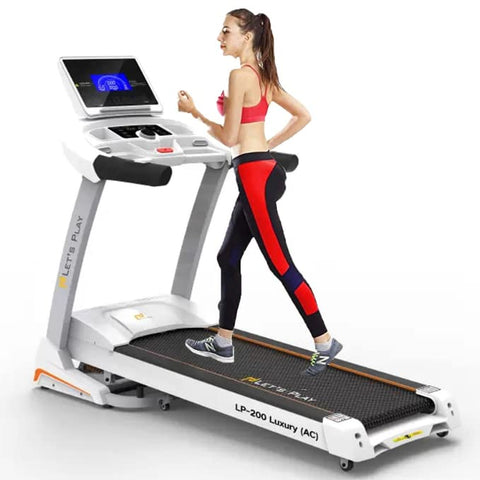 Image of Toning® Automatic Treadmill 3.HP AC Motor (Peak 6 HP) LP-200AC Semi Commercial Treadmill with Extra Suspension Technology, Auto Inclination, 7" LCD Display (White)