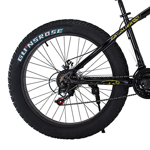 Image of AXAN Fat Bicycle with Dual Disc Breaks 21 Shimano Gears 26X4 Inch Tyres (1 Year Frame Warranty) (Black)