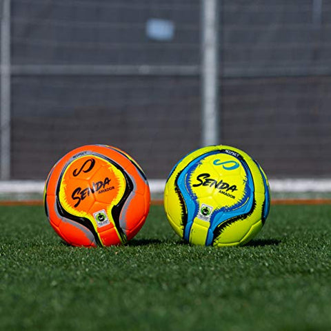 Image of Senda Amador Training Soccer Ball, Fair Trade Certified, Yellow/Light Blue, Size 4 (Ages 8-12)