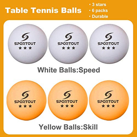 Image of Sportout 4 Player Ping Pong Paddle Set, Table Tennis Paddle Set with Retractable Net, Balls and Portable Case, Perfect for Home Indoor or Outdoor Play