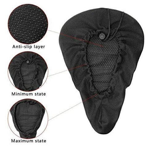 Image of ShreNik Made in India Silicone Soft Cushion MTB Bikes Bicycle Cycle Saddle Seat Cover (Black Colour, 11 Inches, Free Size)