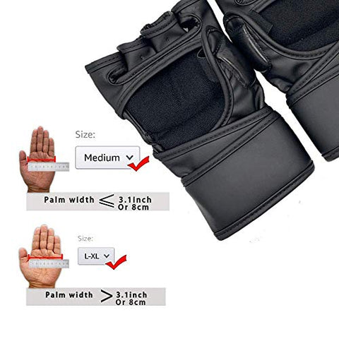 Image of ZTTY MMA Gloves Martial Arts Training Sparring Punching Bag Gloves for The Kickboxing with Microfiber Leather (Black-P, L-XL)