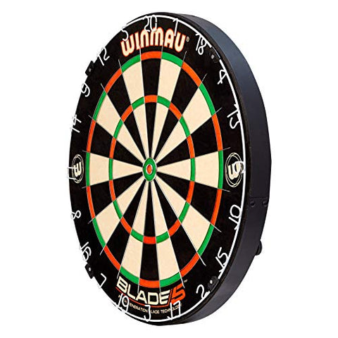 Image of WINMAU Plastic Blade 5 Bristle Dartboard with All-New Thinner Wiring for Higher Scoring and Reduced Bounce-Outs (Multicolour)
