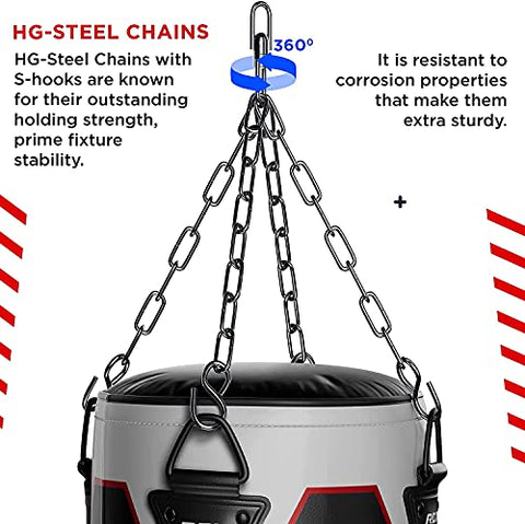 Image of RDX Punching Bag Boxing Training, 15pc Filled 5ft 4ft Heavy Duty set, Wall Bracket Punching Gloves Steel Chain, Maya Hide Leather, Kickboxing MMA Grappling Muay Thai Karate BJJ, Adult Home Gym Fitness