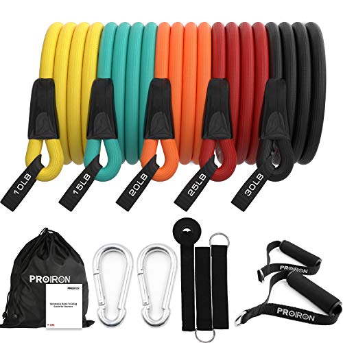 PROIRON Resistance Bands Set, Exercise Resistance Bands Men Women, Resistance Bands with Handles, Fitness Resistance Tubes, Door Anchor, Workout Bands