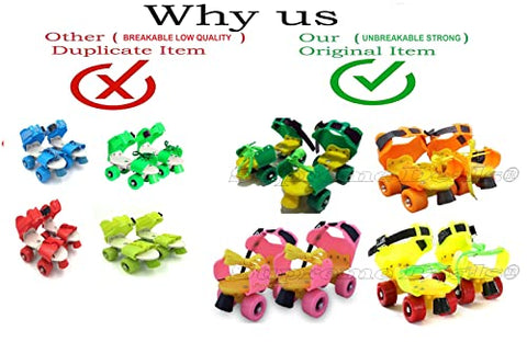 Image of Supreme Deals Designed Plastic Adjustable Inline Roller Skates/Skating Shoe with Front Break for Kids (Green, 4-12 Years)