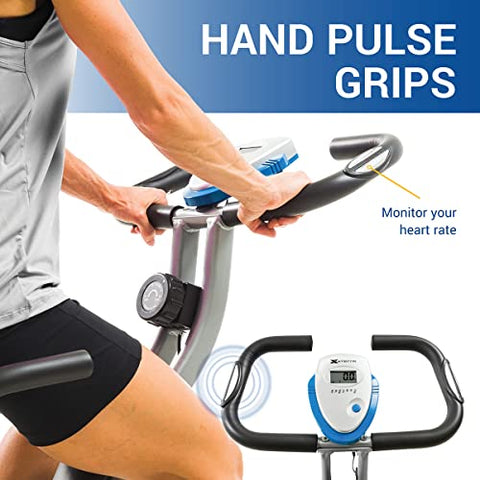 Image of AFTON FB350 Steel Folding Exercise Bike, Silver
