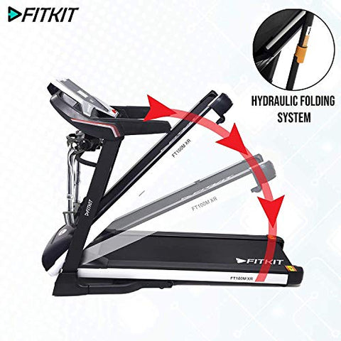 Image of Fitkit XR Series 3.25HP Peak DC-Motorized Treadmill with Free At Home Installation - Black