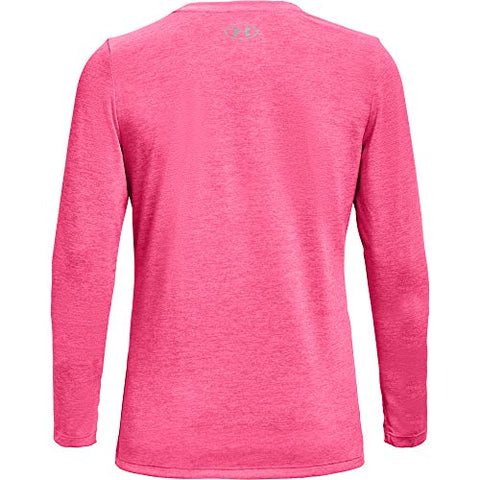 Image of Under Armour Women's Tech Twist Crew Long-Sleeve T-Shirt , Cerise (653)/Metallic Silver , Small