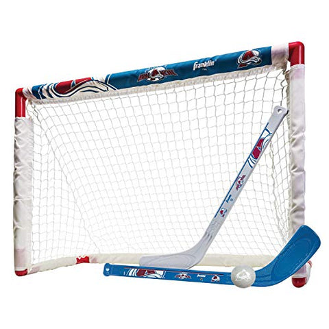 Image of Franklin Sports NHL Colorado Avalanche Team Mini Hockey Set, Junior, Red
