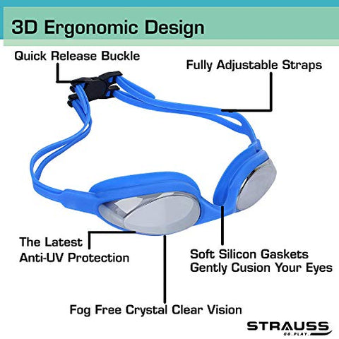 Image of Strauss Swimming Goggles Set, (Blue)
