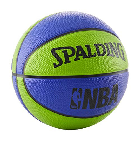 Image of Spalding NBA Mini Rubber Outdoor Basketball, Blue/Green
