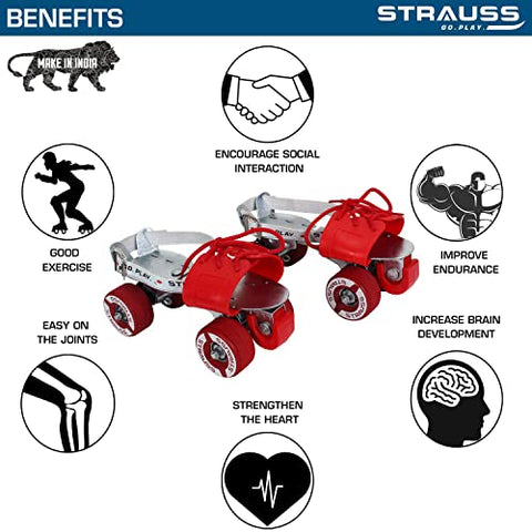 Image of Strauss Tenacity Roller Skates, for (6-8 Years), (Silver)