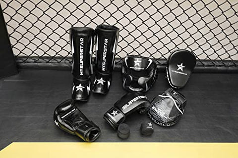 Image of MYSUPERSTARBOXING Pro Boxing Fighting Bag Gloves for Training Sparring Mitts Muay Thai MMA UFC Kickboxing handwraps,Gift for Gym School Class,Punching Bag Gloves Gift for Man Women Kids