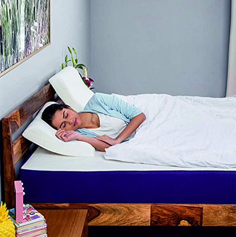 Image of Sleep Ninja Memory Curve White Pillow 24" X 16" for Back and Neck Support - Set of 2