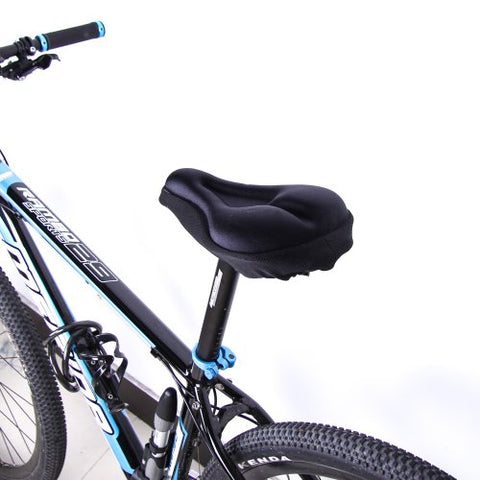 Image of G3 Lycra Nylon and Gel Bike Bicycle Cycle Extra Comfort Pad Cushion Cover for Saddle Seat (Black)