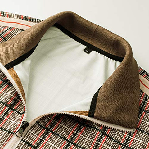 Image of Track Jogging Suits for Men Set Running Sweatsuits 2 Piece Casual Tracksuits Joggers Outfits Workout Sports Jacket and Pants 2101 Brown S