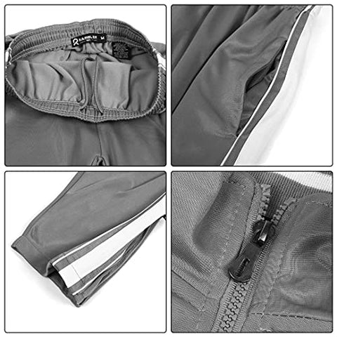 Image of Mens Athletic 2 Piece Tracksuit Sets Casual Jogging Suits Full Zip Sports Set Stand-up collar Sweatsuit fo Men GrayM