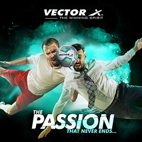 Image of Vector X Trident Thermofusion FIFA Quality Rubber Football, Size 5 (White-Blue-Green)
