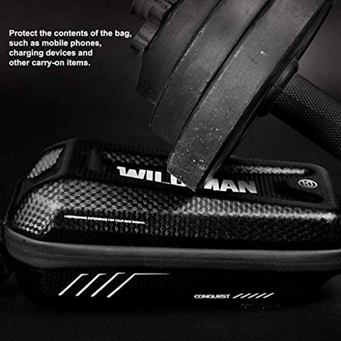 Image of Proberos ® Mountain Top Tube Bike Frame Waterproof Bag, Black, Eva