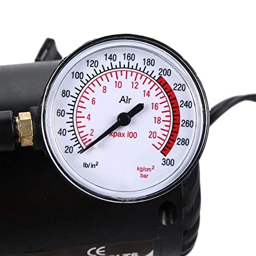 LNT Mini Compact Portable Car Bike Tyre Air Pump Compressor | DC 12V Electric Tyre Inflator 250-300 PSI Air Pump for Tubeless Tyre, Bicycle, Motorcycles, Basket Ball, Football