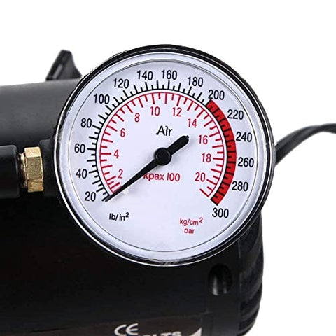 Image of LNT Mini Compact Portable Car Bike Tyre Air Pump Compressor | DC 12V Electric Tyre Inflator 250-300 PSI Air Pump for Tubeless Tyre, Bicycle, Motorcycles, Basket Ball, Football