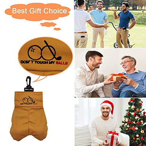 Image of Golf Ball Storage Bag with Two Golf Balls Inside Funny Gag Gift Prank White Elephant Gift for Men Him, Husband, Dad, Colleagues, Avid Golfer, Golf Club Souvenirs