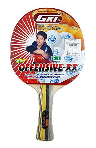 Image of GKI Offensive XX New Computerised Printed Cover Wooden Table Tennis Racquet