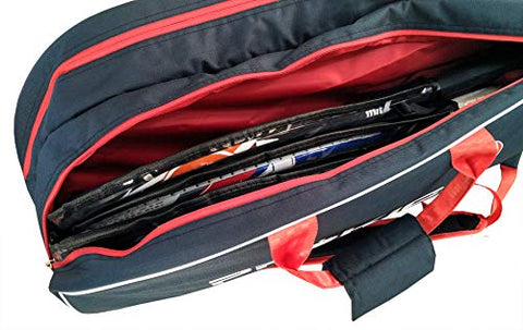 Image of Prokick 900D Polyester, Nylon Lining Double Zipper Badminton/Tennis Kit Bag with Shoe Compartment (Navy)